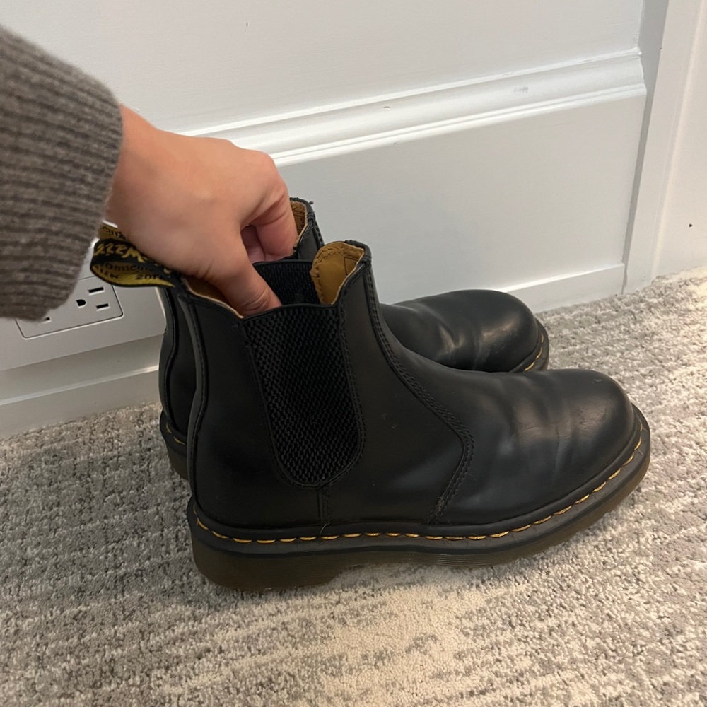 Classic Dr. Marten black leather chelsea boot